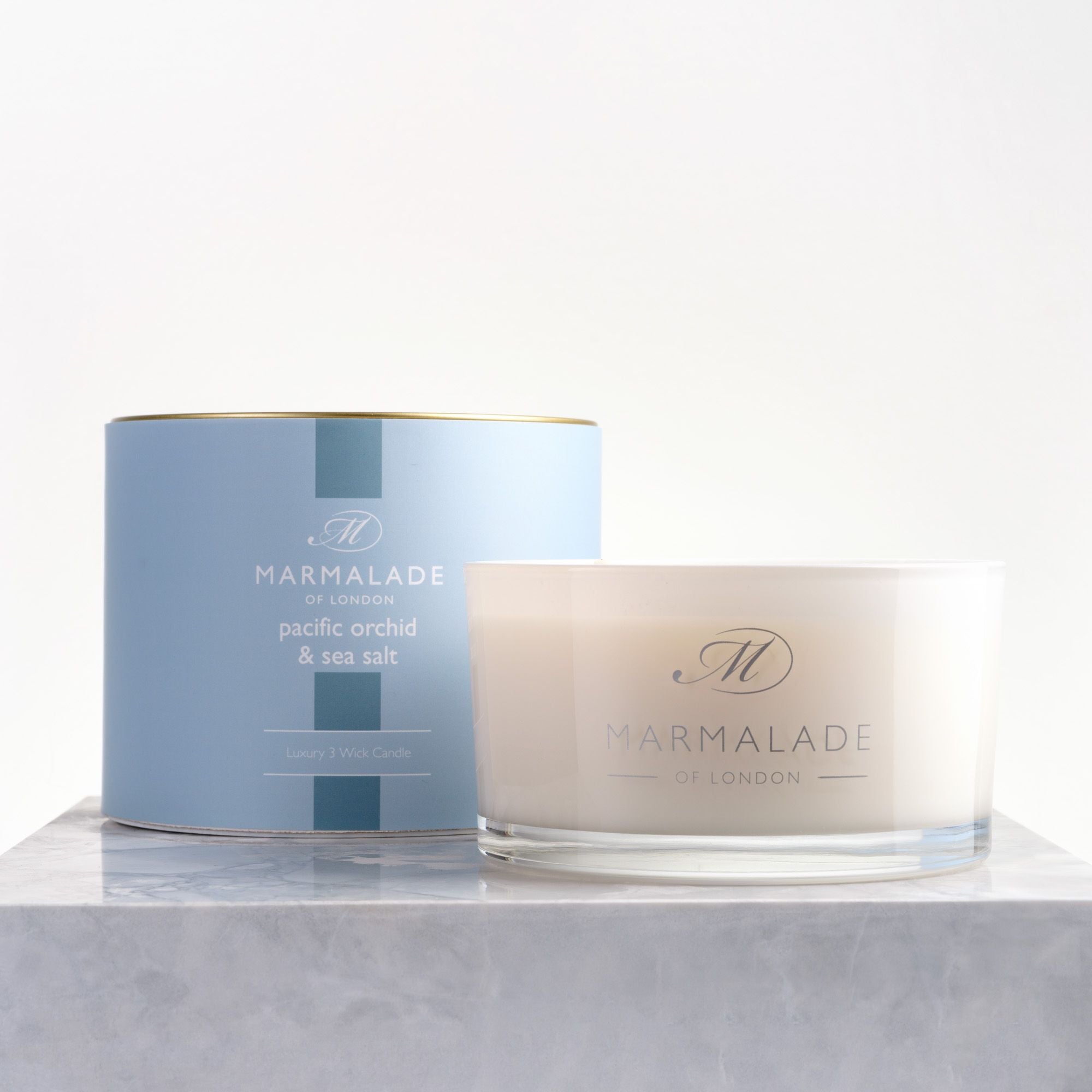 Pacific Orchid & Sea Salt 3 Wick Glass Candle