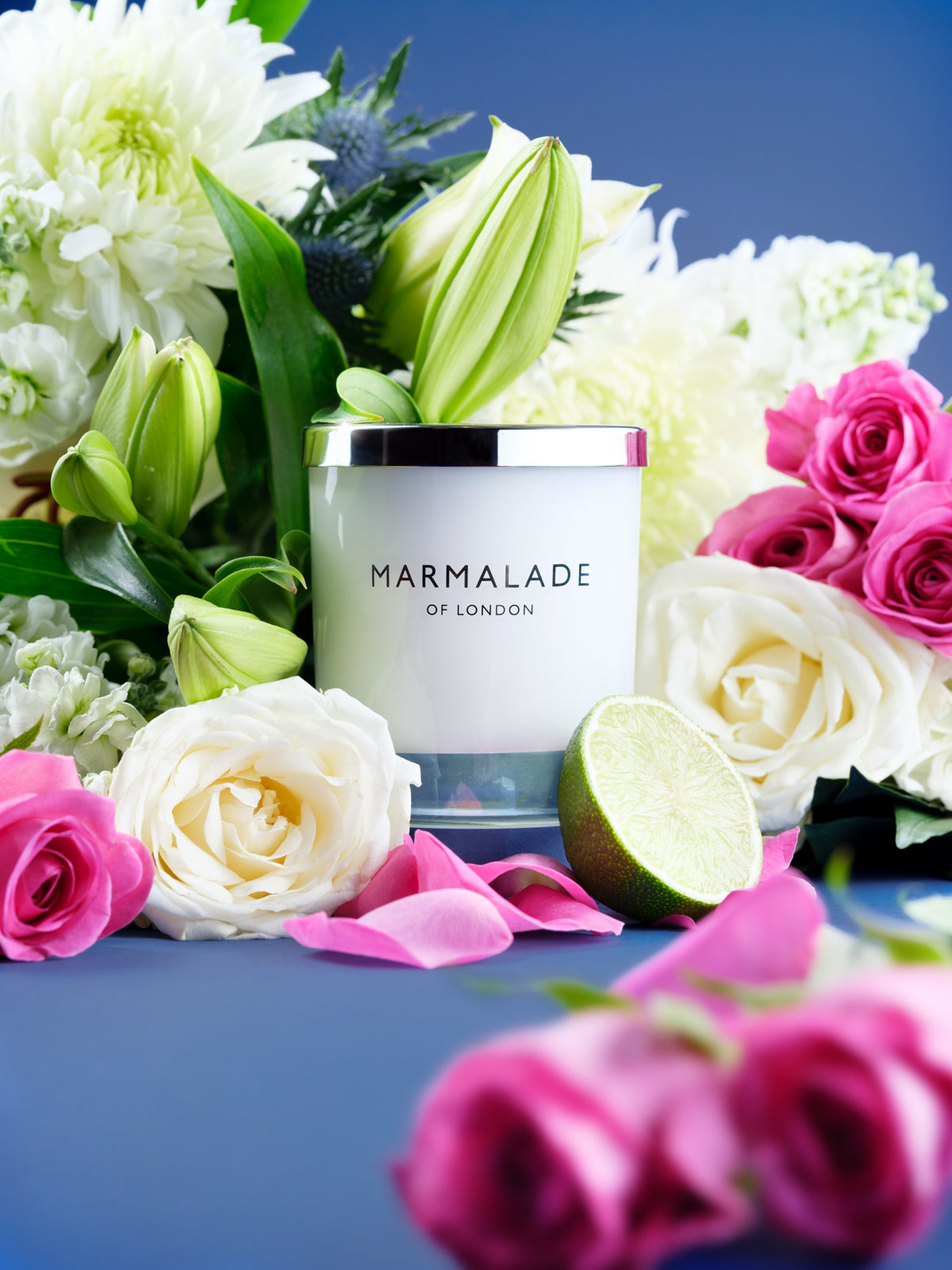 Bergamot & Soft Rose Large Glass Candle