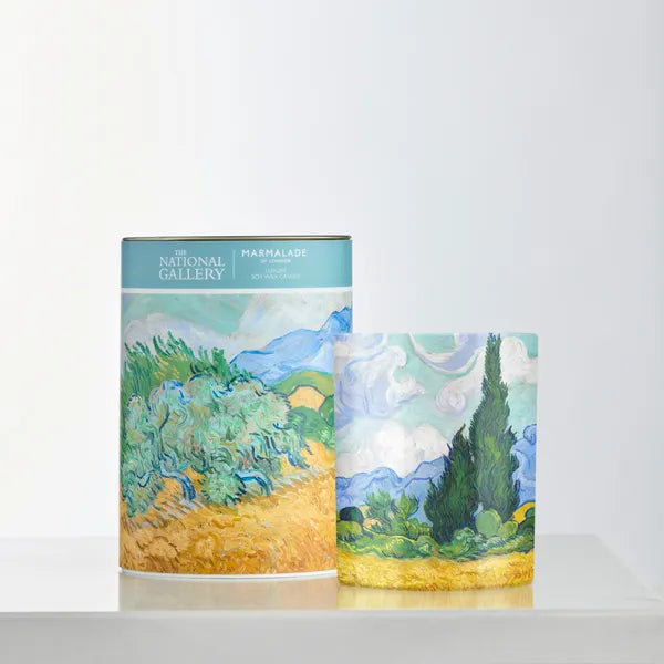 Van Gogh's Wheatfield Luxury Glass Candle