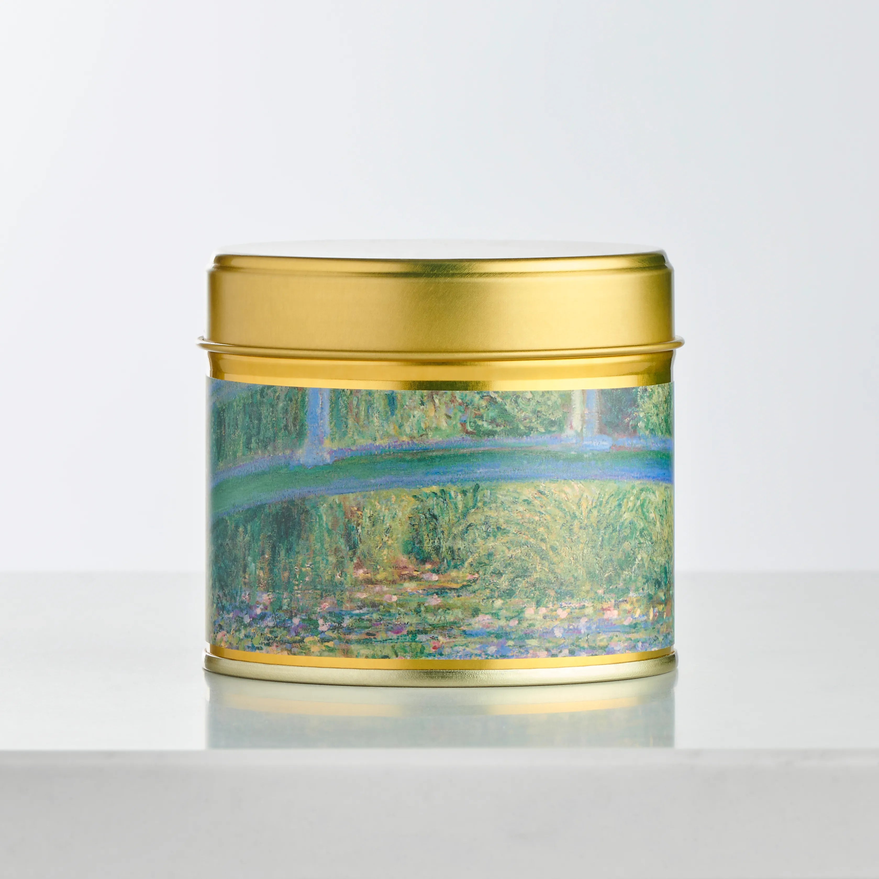 Monet's Water-lily Pond Luxury Medium tin Candle