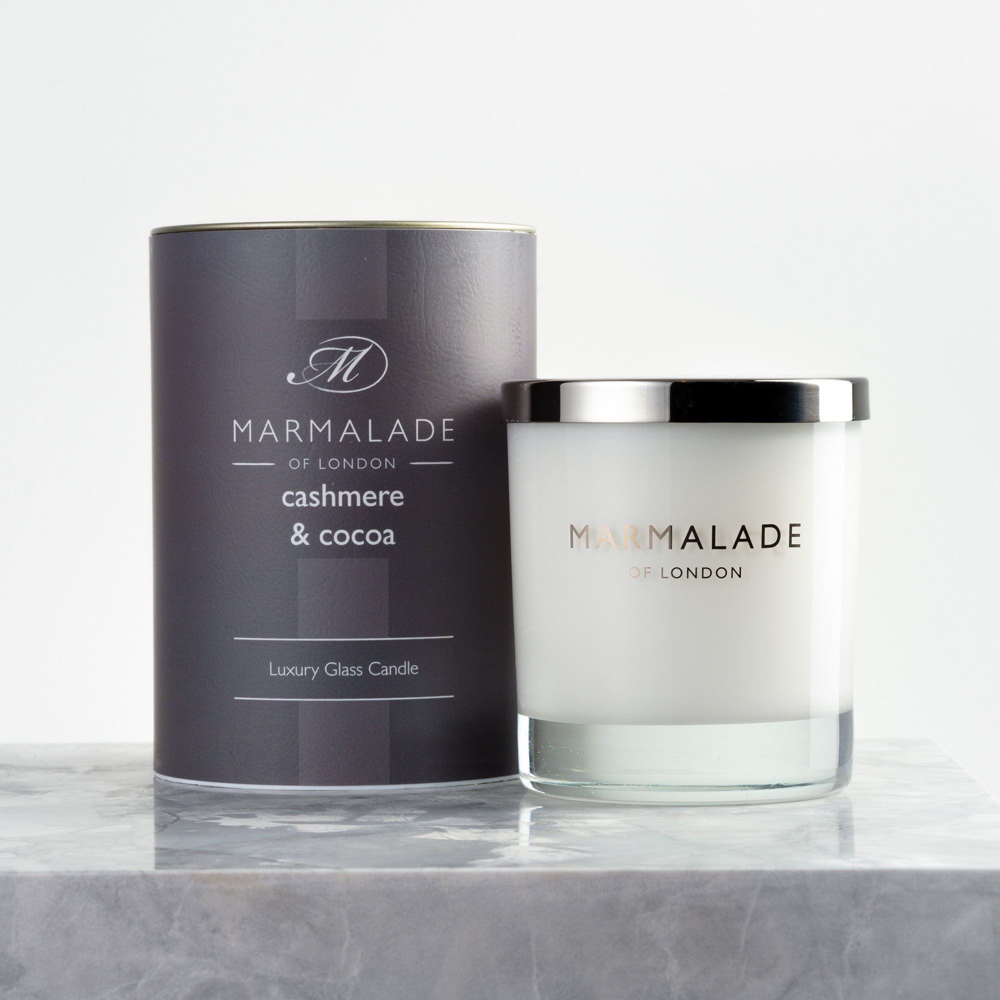 Cashmere & Cocoa Large Glass Candle
